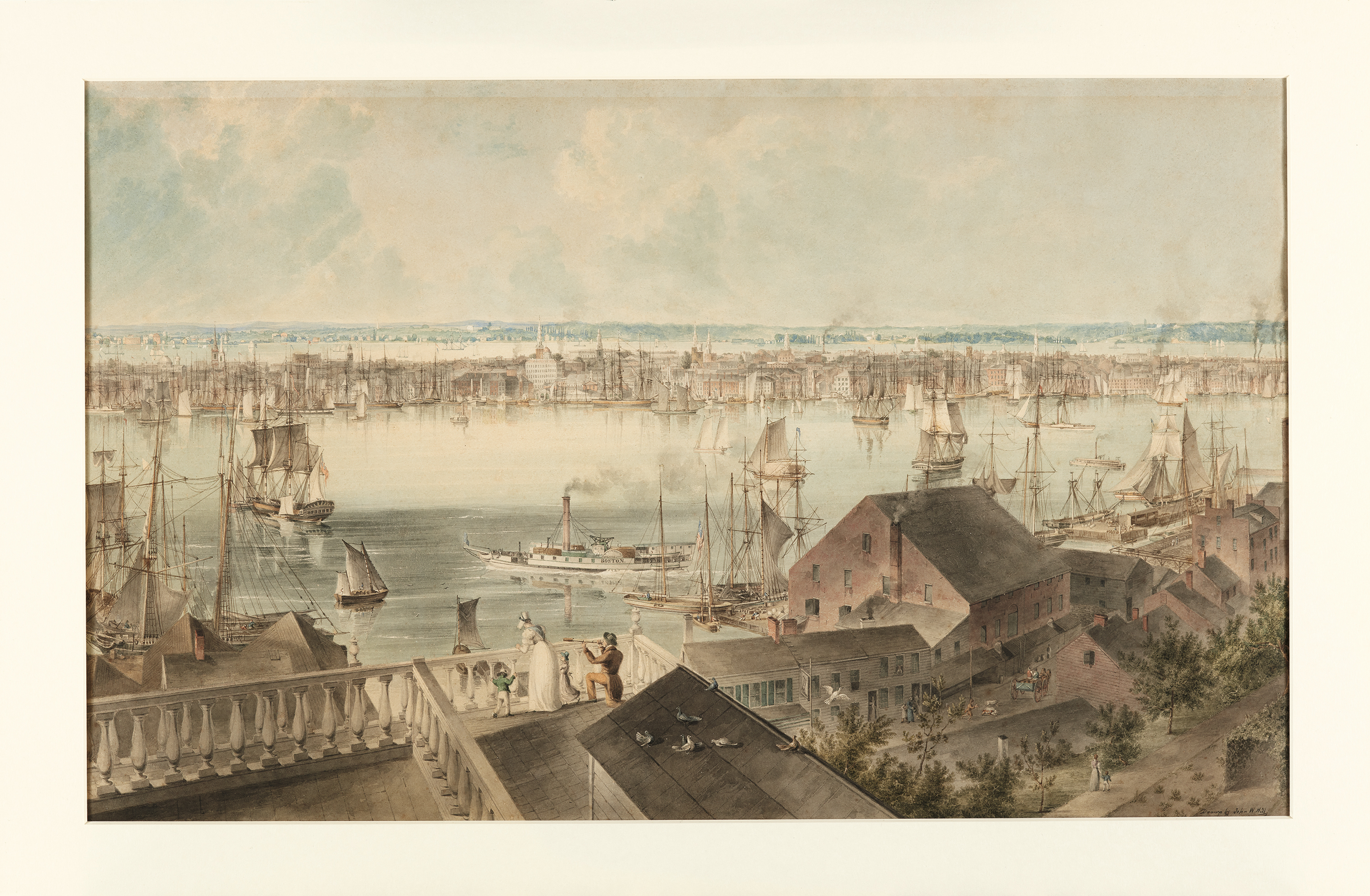 View Of New York From Brooklyn Heights Painting outlet By John Hill Canvas Repro Large