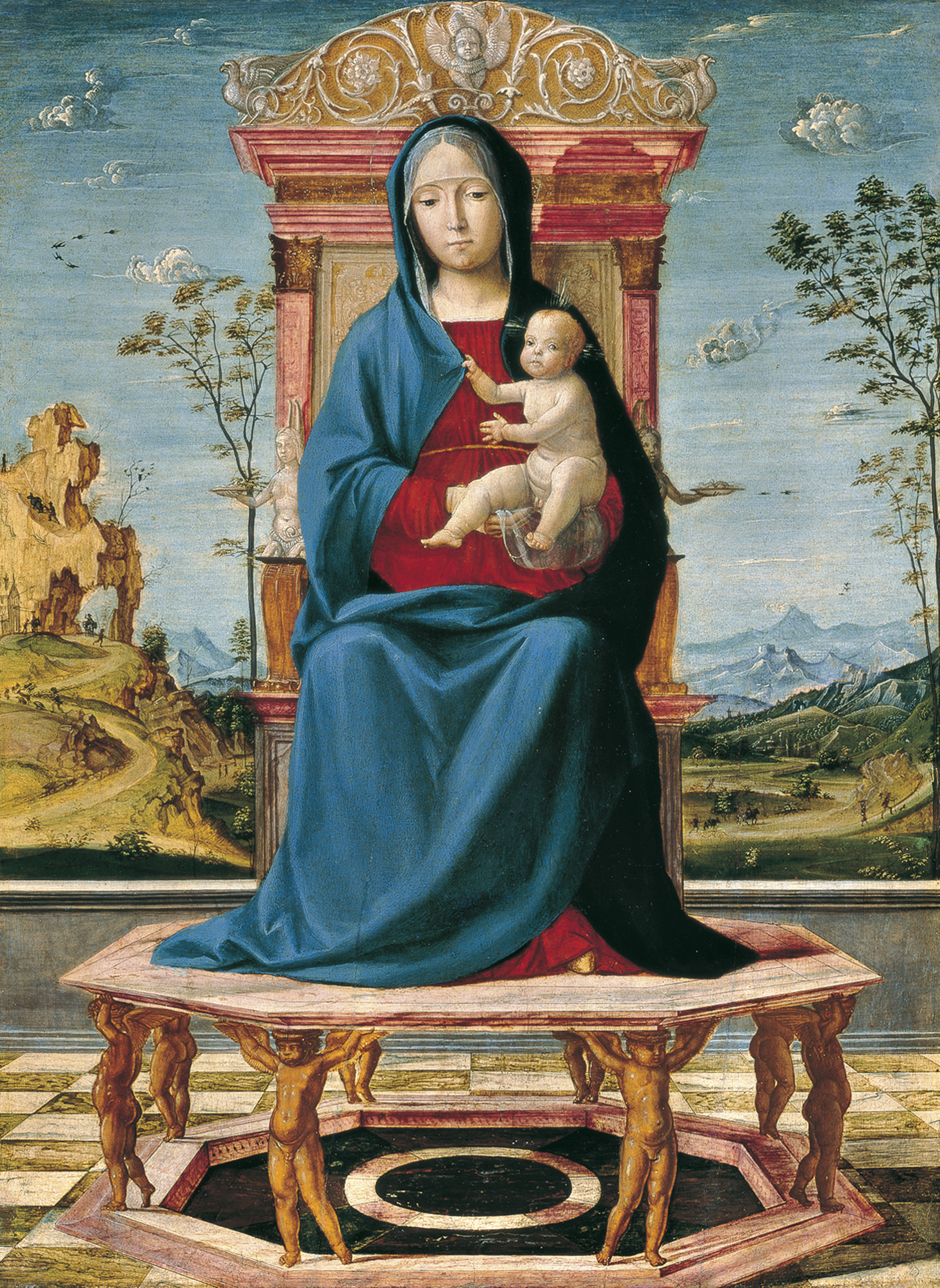 The Virgin and Child enthroned Costa Lorenzo. Museo Nacional