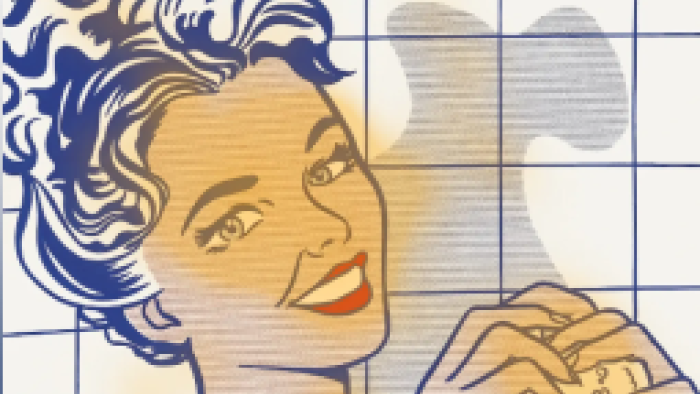 Reconocimiento facial. Roy Lichtenstein, Mujer en el baño