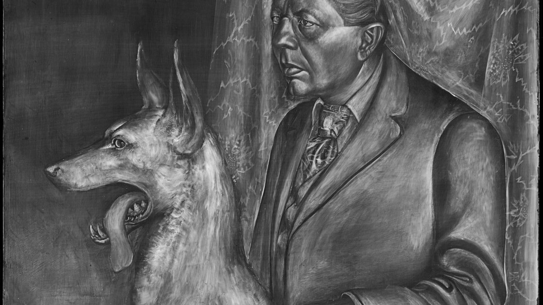 Radiografía de la obra de Otto Dix "Hugo Erfurth con perro"