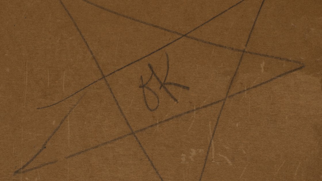 Detalle de la trasera de la obra “Concha y viejo tablón de madera V”, 1926