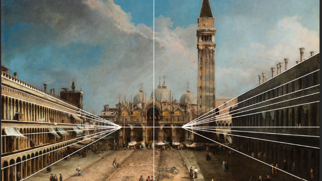 Recreación de las diferentes perspectivas representadas en la obra de Canaletto