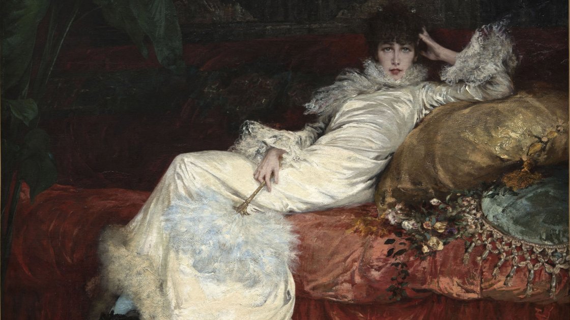 Georges Jules Victor Clairin. Retrato de Sarah Bernhardt