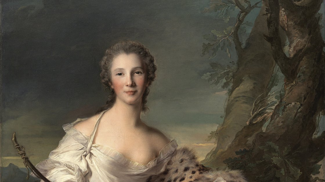 Retrato de Madame Bouret como Diana. Jean-Marc Nattier