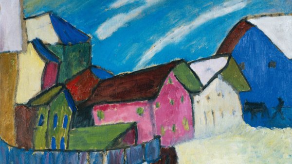 Gabriele Münter. Calle de pueblo en invierno