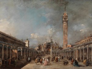 Francesco Guardi. La fiesta de la Ascensión en la plaza de San Marcos