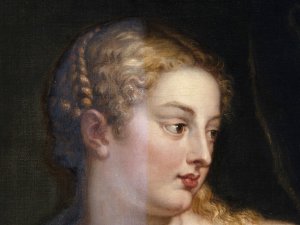 Detail of the cleaning procedure carried out on the painting “Venus and Cupid” by Peter Paul Rubens Detail of the cleaning procedure carried out on the painting “Venus and Cupid” by Peter Paul Rubens
