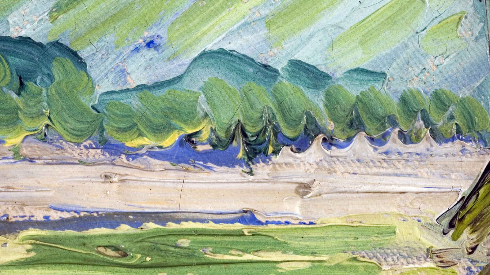 Detail of the raking light image of Van Gogh's "Les Vessenots in Auvers"