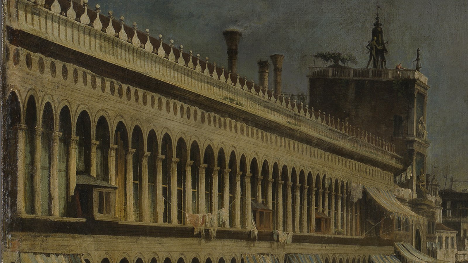 Detalle de la obra “La plaza de San Marco en Venecia” de Canaletto