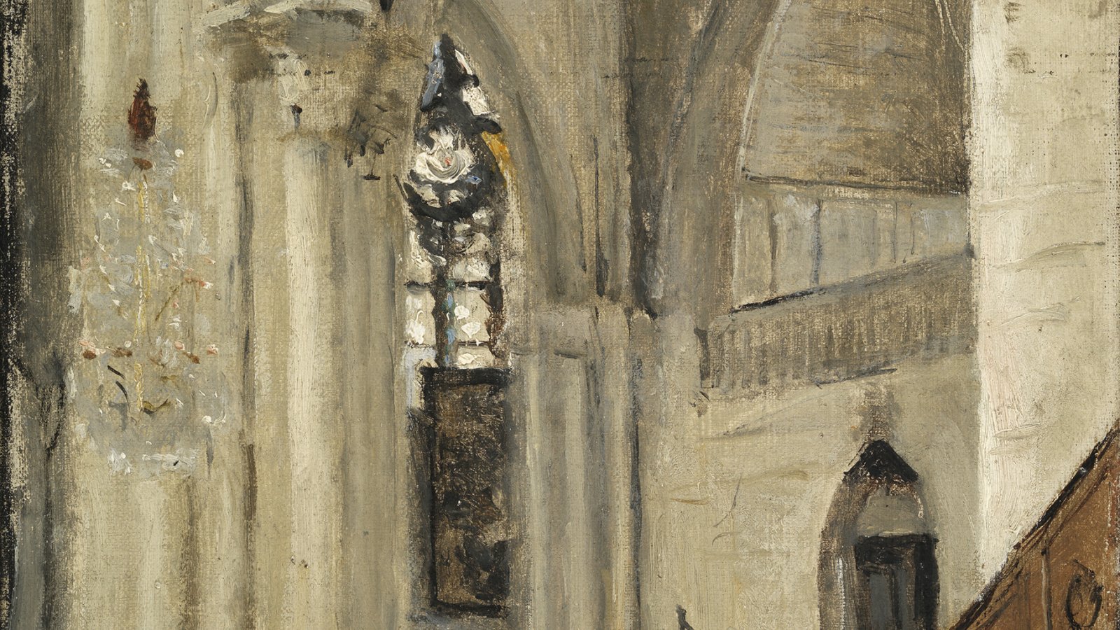 Interior de la iglesia de Mantes. Jean-Baptiste-Camille Corot