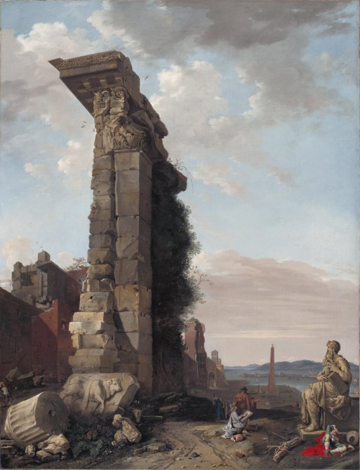 Capriccio with Roman Ruins, Sculptures and a Port