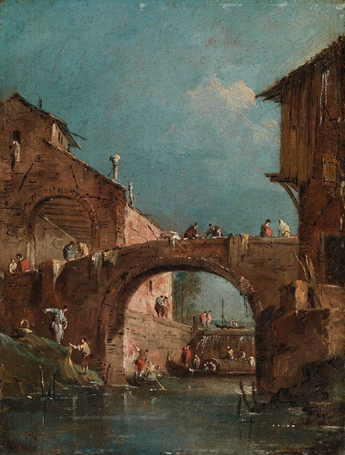 Francesco Guardi. Las compuertas en Dolo, hacia 1774-1776 