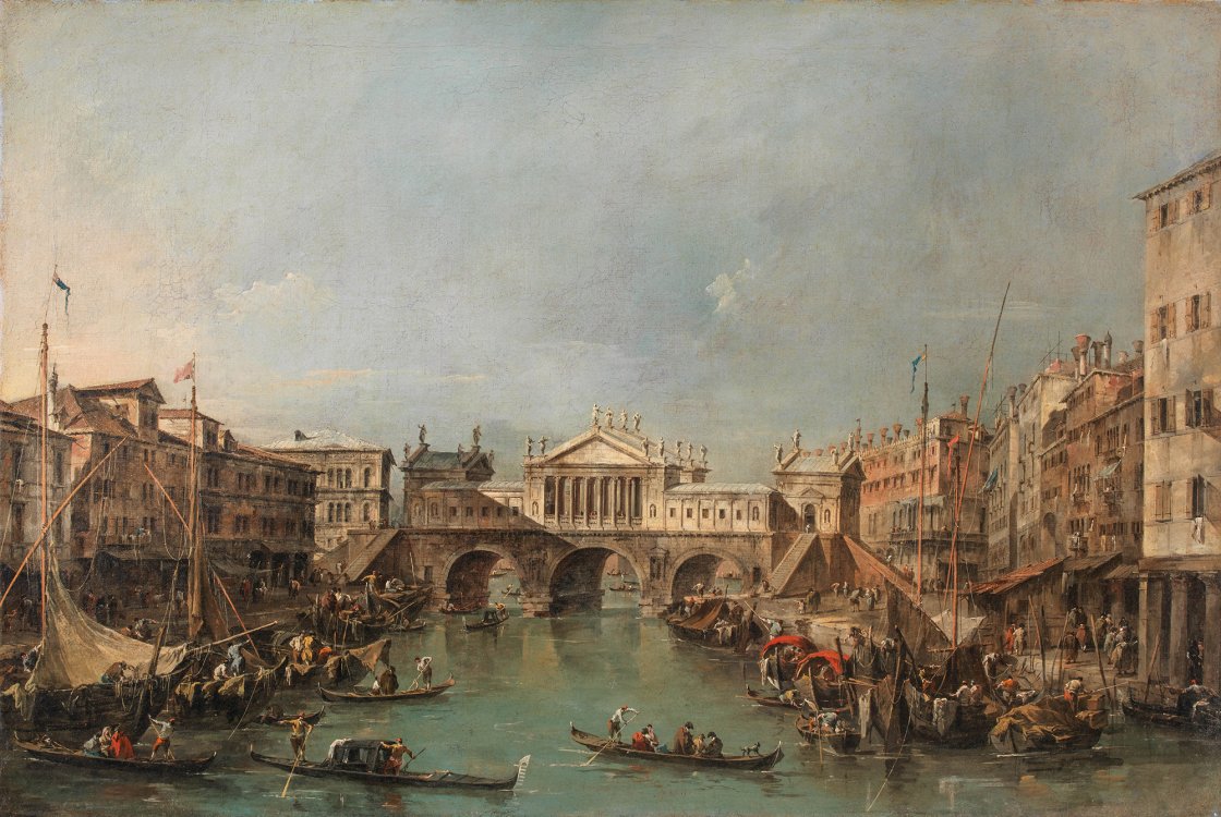 Francesco Guardi. El puente de Rialto según el proyecto de Palladio