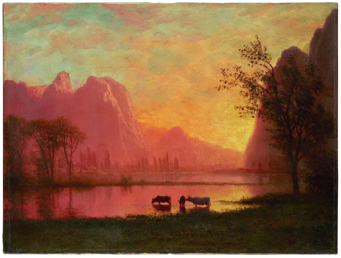 Sundown at Yosemite. Puesta de sol en Yosemite, c. 1863 Sundown at Yosemite. Puesta de sol en Yosemite, c. 1863