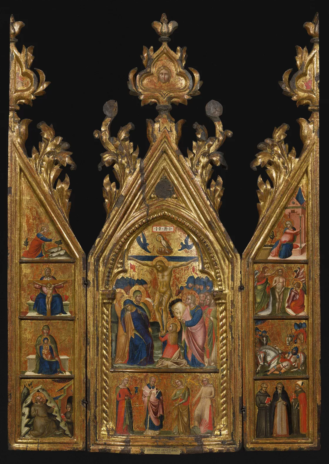 Lorenzo Veneziano, Portable Triptych with a central Crucifixion Lorenzo Veneziano, Portable Triptych with a central Crucifixion