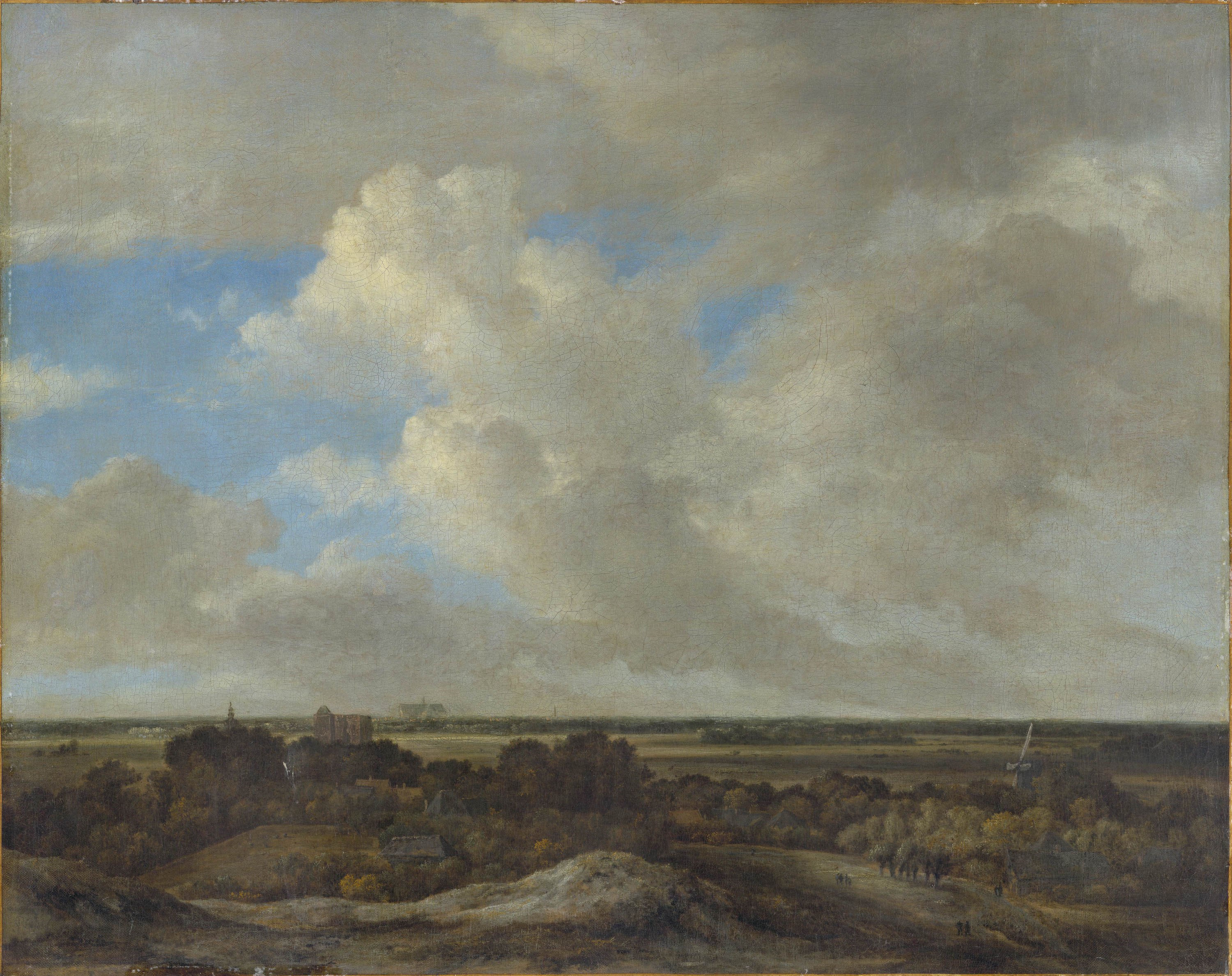 Vista de tierra adentro desde las dunas costeras. Jacob Isaacksz. van (atribuido) Ruisdael