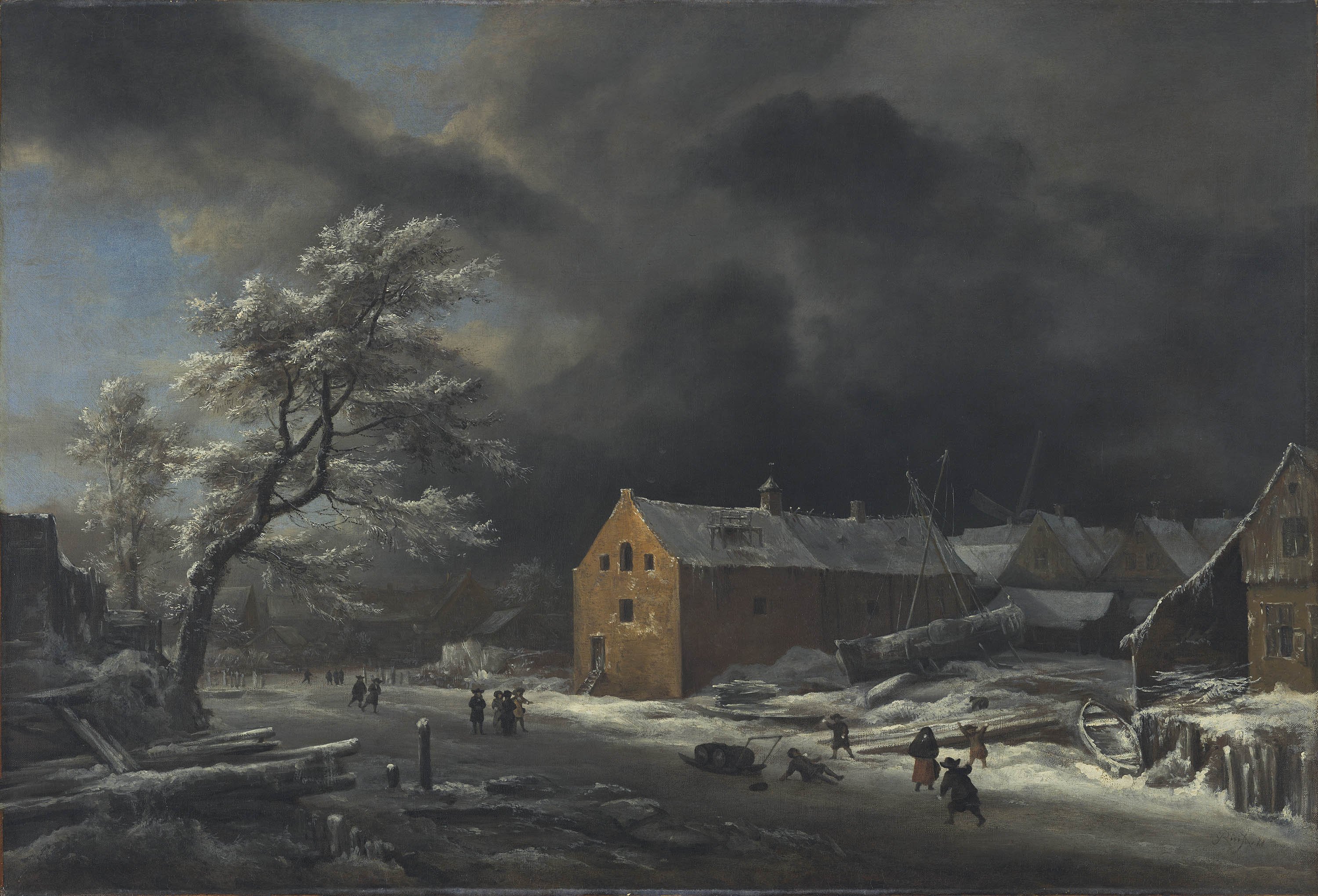 Paisaje de invierno. Jacob Isaacksz van (y colaboradores?) Ruisdael