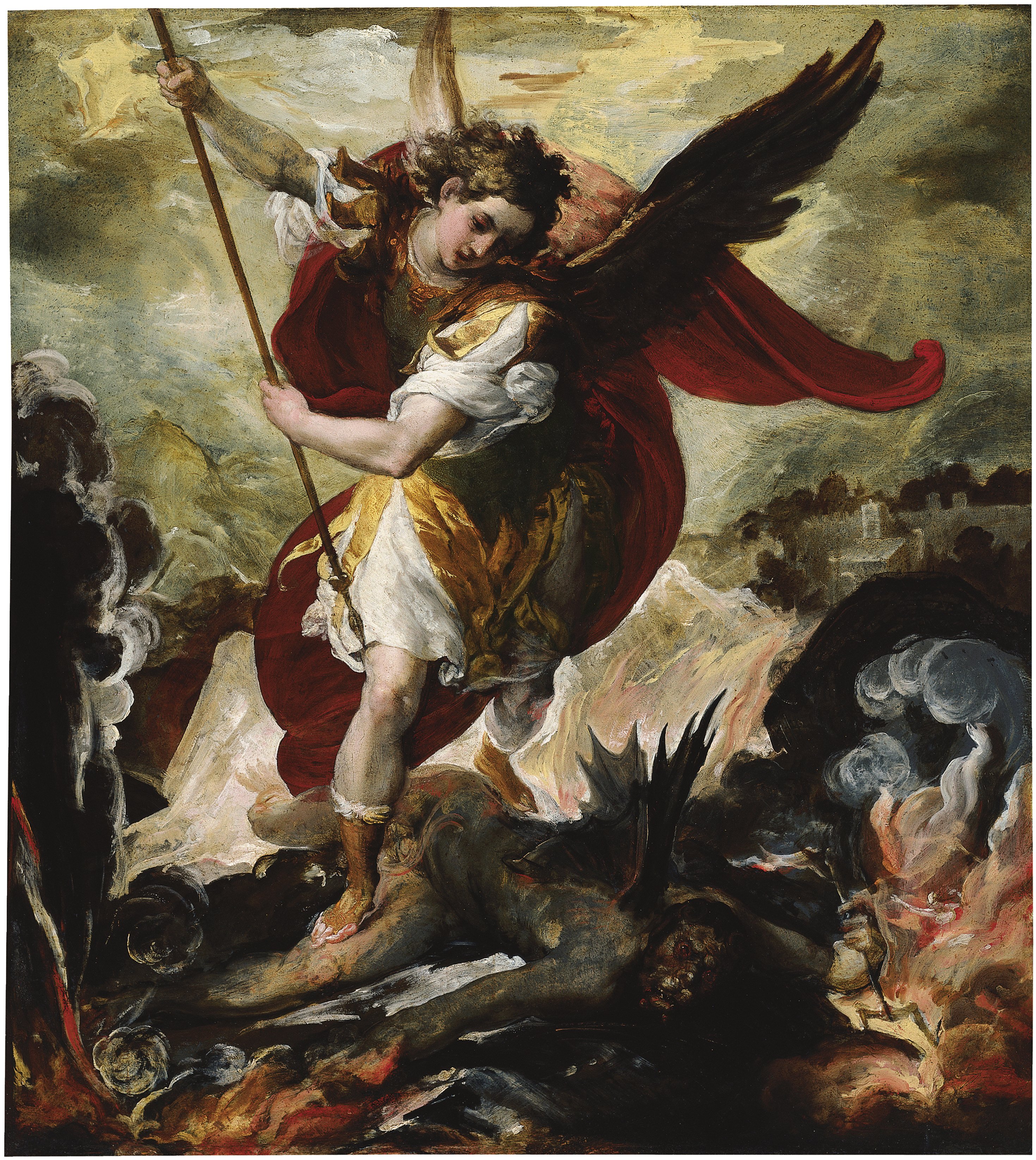 San Miguel arcángel venciendo a Lucifer - Maffei, Francesco. Museo Nacional  Thyssen-Bornemisza
