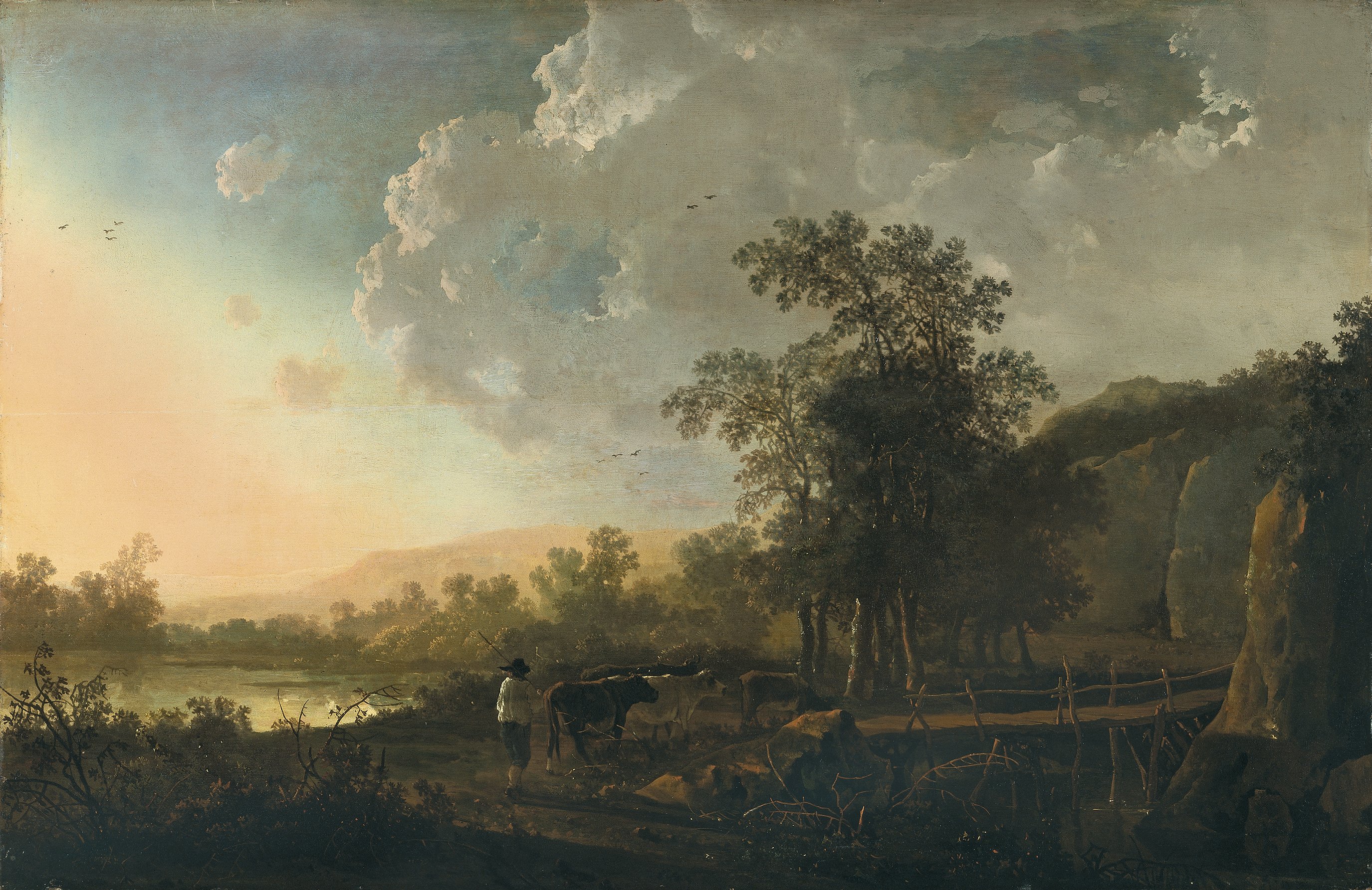 Landscape with a Sunset - Cuyp, Aelbert Jacobsz.. Museo Nacional ...