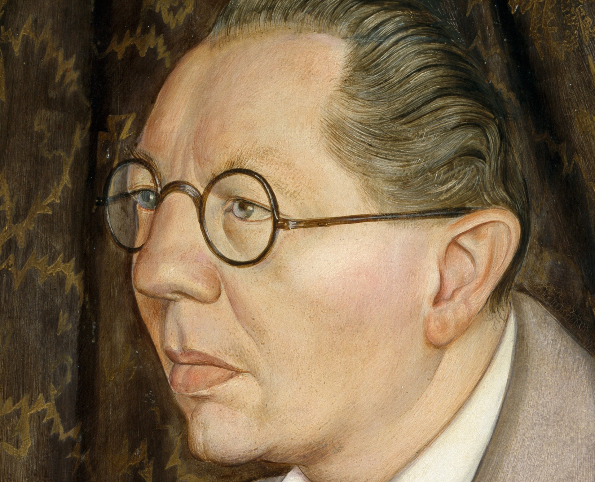 Detail of the visible image of Dix's painting, "Hugo Erfurth with dog"