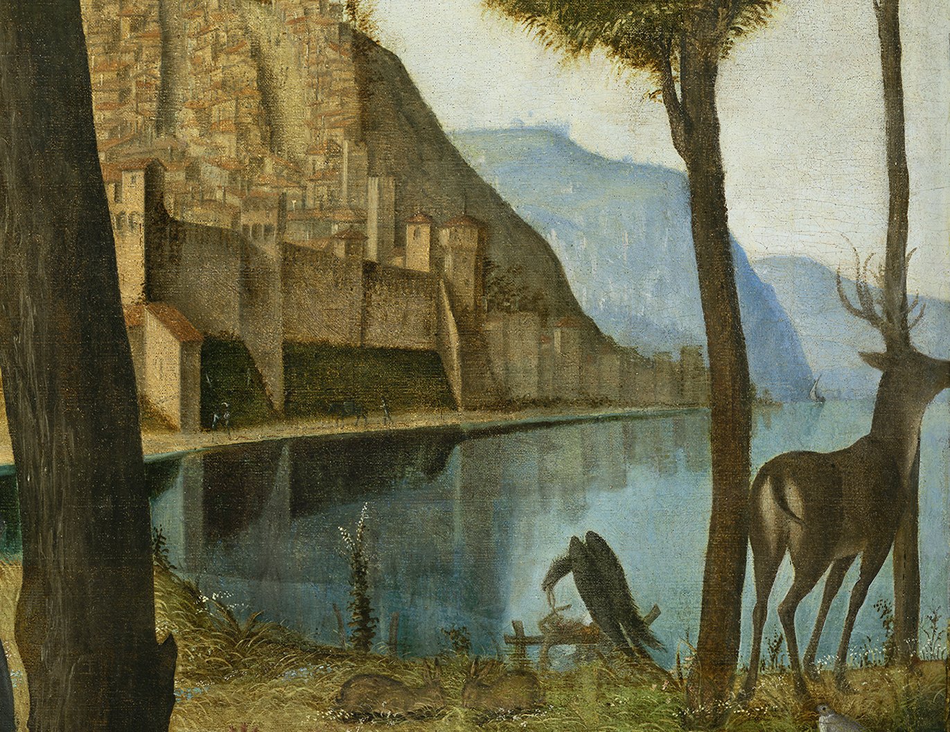 Detail of Carpaccio's painting “Young Knight in a Landscape”