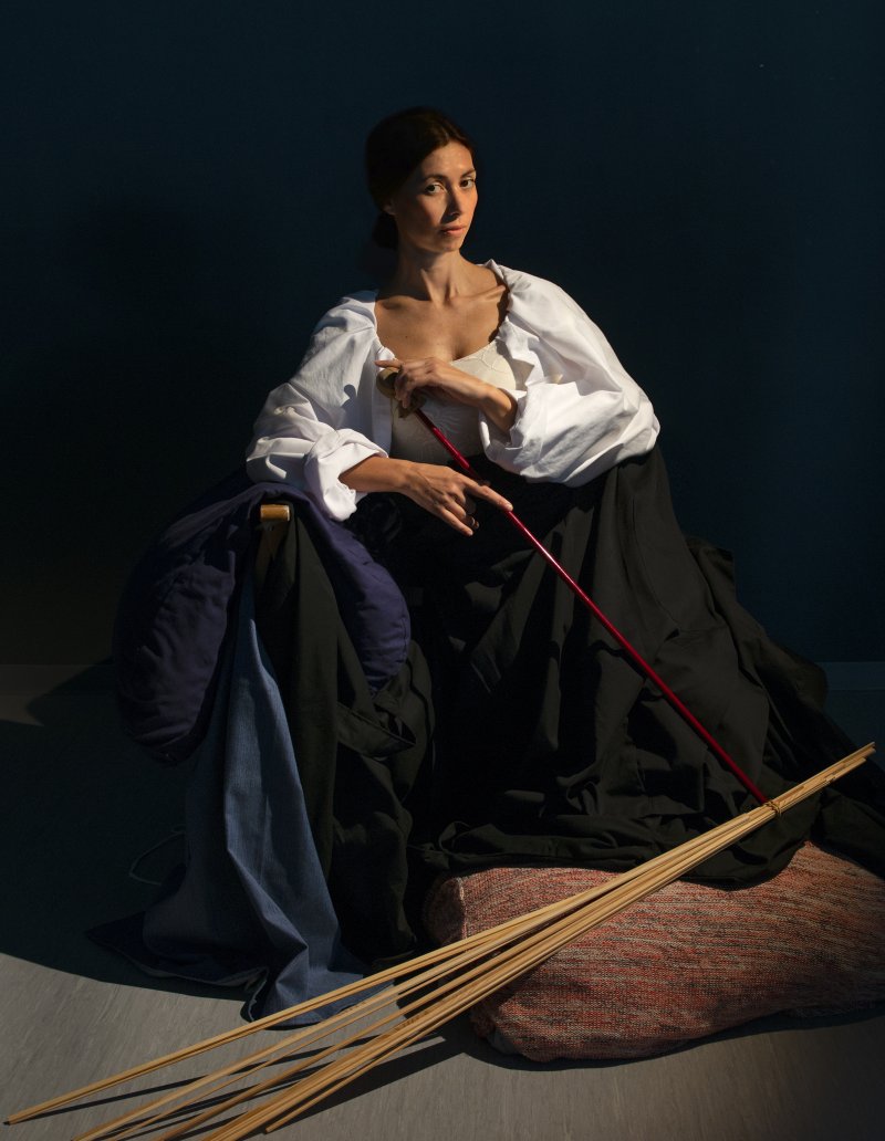 Recreation of the light study of Caravaggio's painting "St. Catherine of Alexandria"