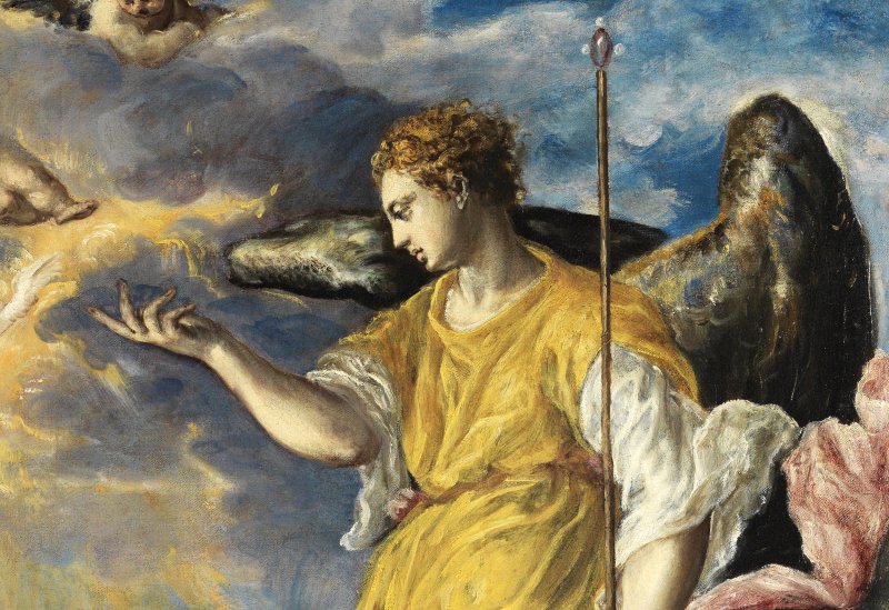 Detail of the Archangel Gabriel from "The Annunciation" c.1576, by El Greco
