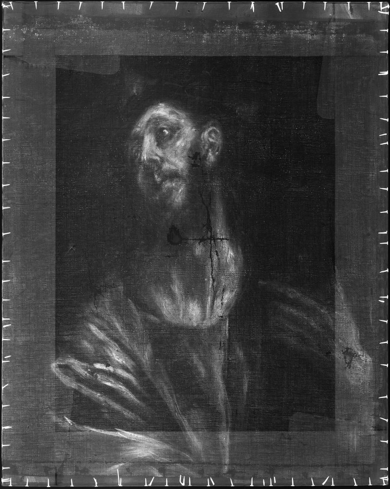 X-Ray of the painting “Christ with the Cross” c.1587‐1596, by El Greco