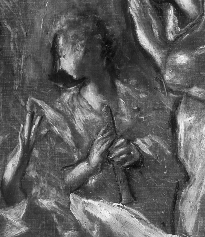 Detail of the infrared image of the painting "The Immaculate Conception" c. 1608-1614