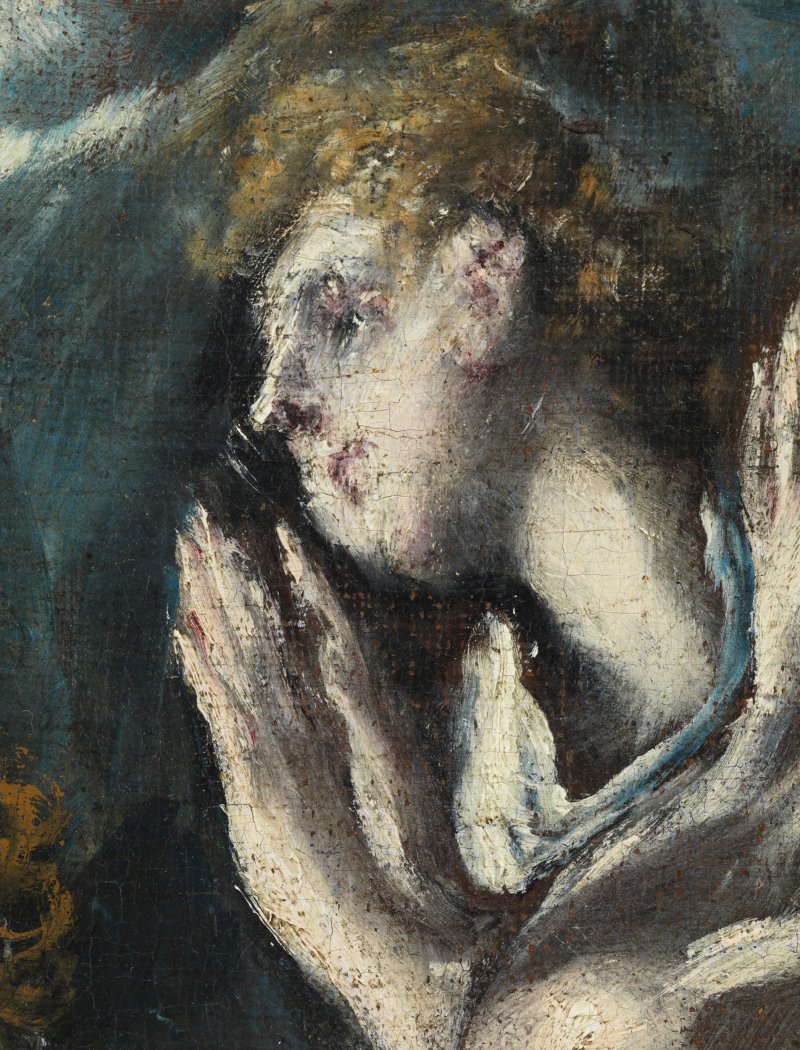Detail of the visible image of the painting "The Immaculate Conception" c. 1608-1614, by El Greco