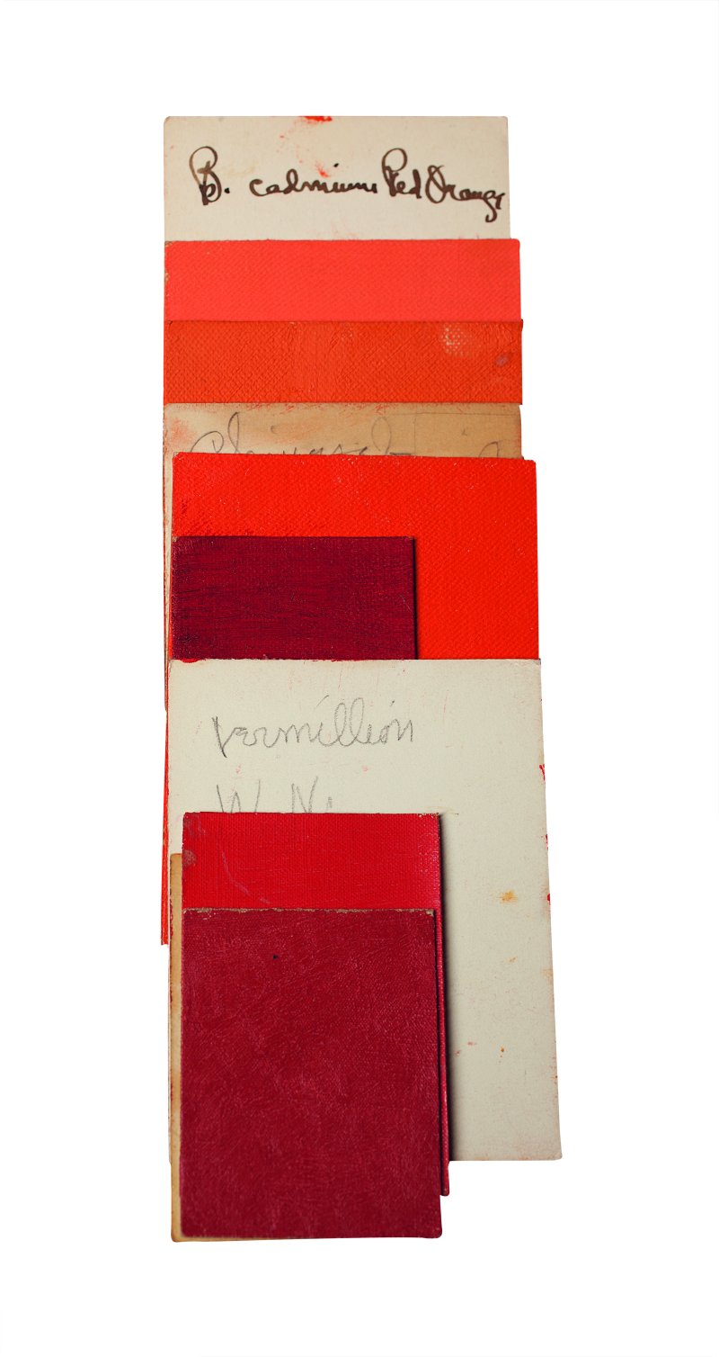 Detalle de los catálogos de colores realizados por Georgia O'Keeffe