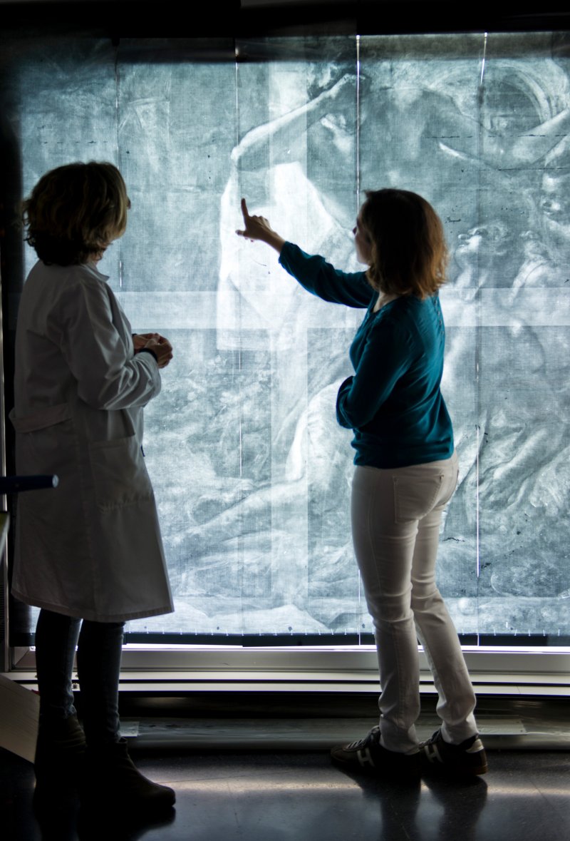 Estudio de la radiografía de la obra "La muerte de Jacinto" de Giambattista Tiepolo