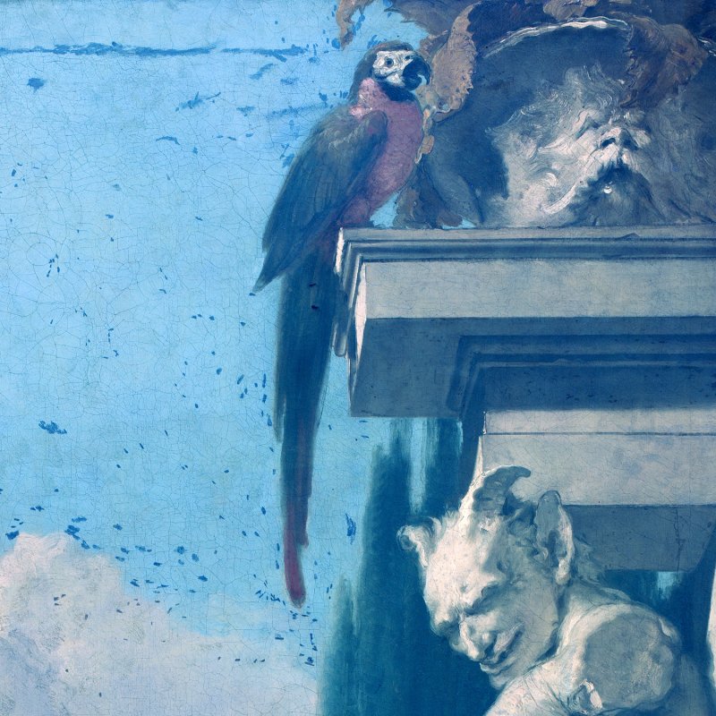 Detail of the ultraviolet image of the painting "The Death of Hyacinthus" by Giambattista Tiepolo