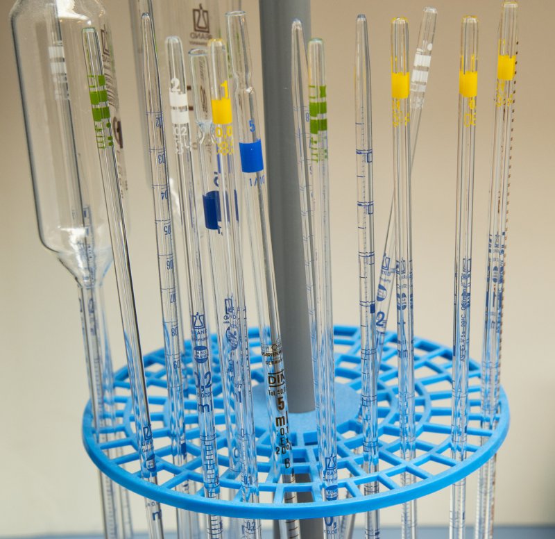 Materials laboratory: test tubes for scientific analysis