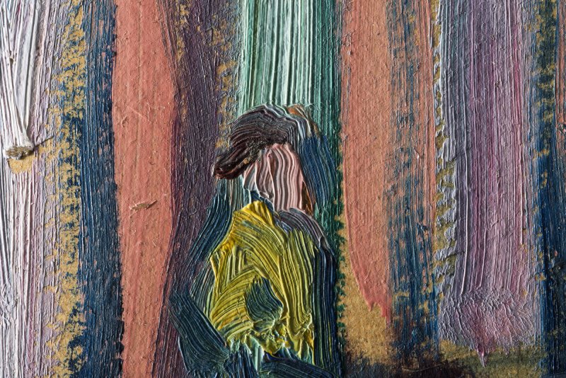 Detalle en imagen rasante de la obra de Kandinsky "Murnau. Final de Johannisstrasse"