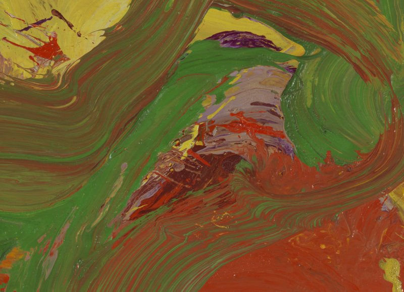 Macrophotographic detail of the work "Red Man with Moustache" by Willem De Kooning