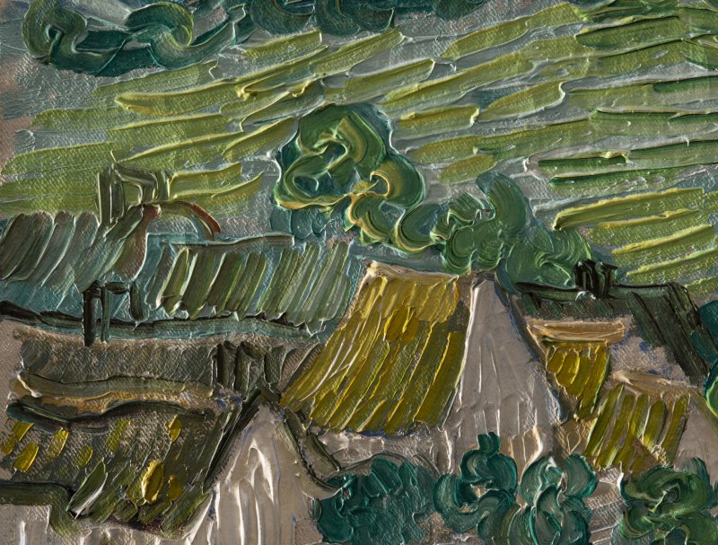 Detail of the raking light image of Van Gogh's "Les Vessenots in Auvers".