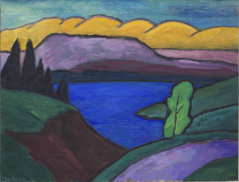 Gabriele Münter, El lago azul, 1954