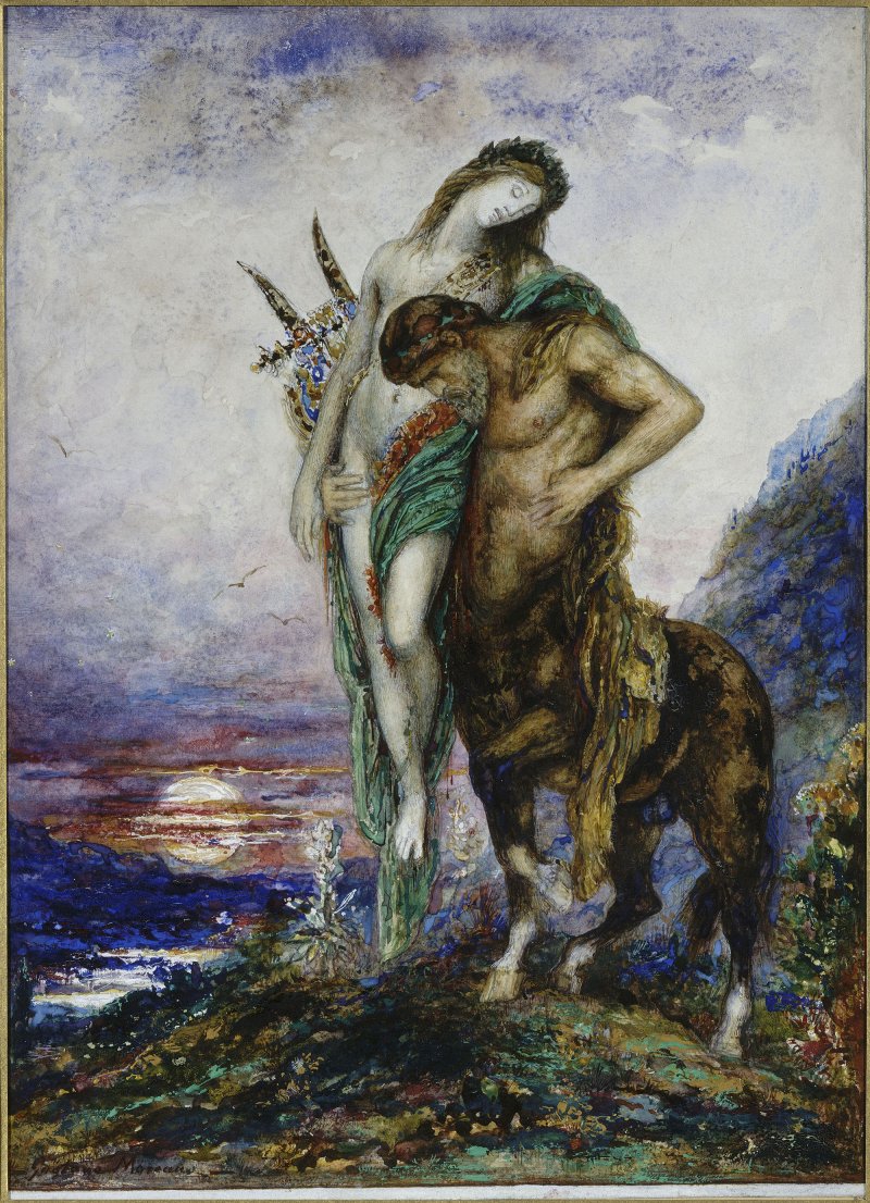 Gustave Moreau. Poeta muerto llevado por un centauro