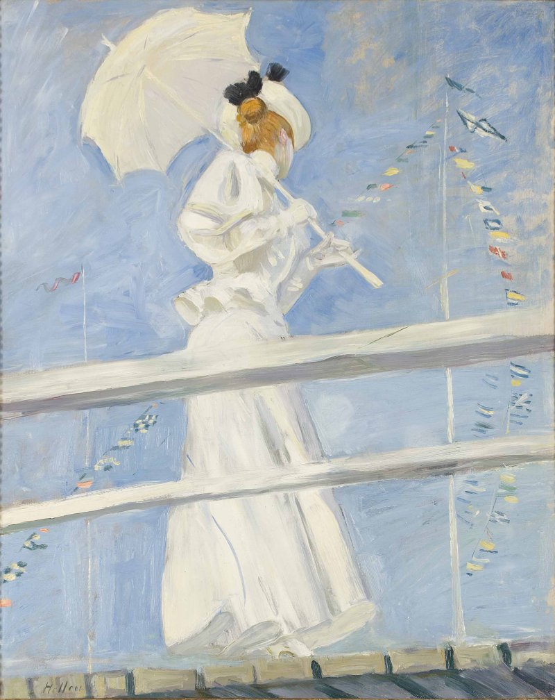 Paul-César Helleu. Young Woman with a Parasol on a Jetty 