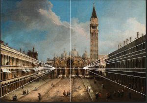 Recreación de las diferentes perspectivas representadas en la obra de Canaletto