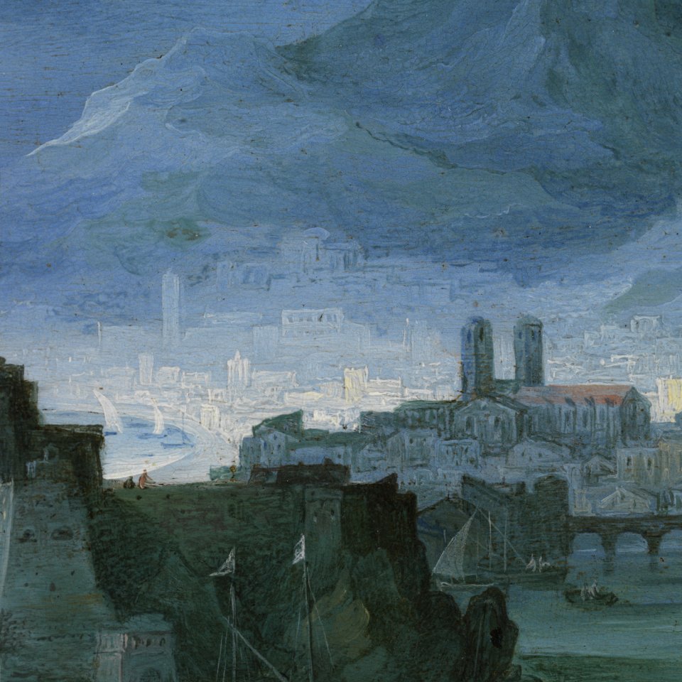 Detail in gigapixel image of Brueghel's "Christ in the Storm on the Sea of Galilee"