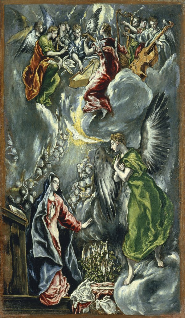 Flitsend Op grote schaal Rechtdoor The Annunciation - Greco (Doménikos Theotokópoulos). Museo Nacional  Thyssen-Bornemisza
